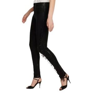 Black Fringe Jeans. Shine and Skinny